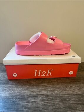 H2K Buddy II Pink Double Buckle Slide Sandals Lightweight Comfort Slides
